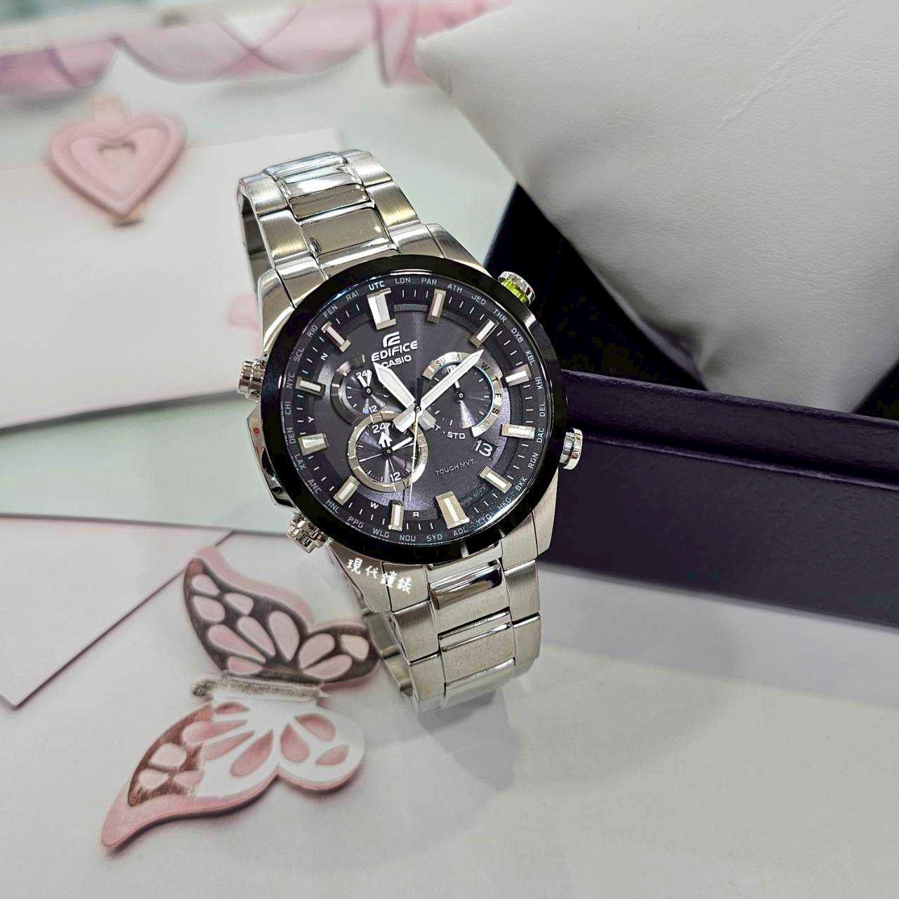 【 EDIFICE】光域脈動•綠光極彩EQW-T640YDB-1A 44mm 現代鐘錶