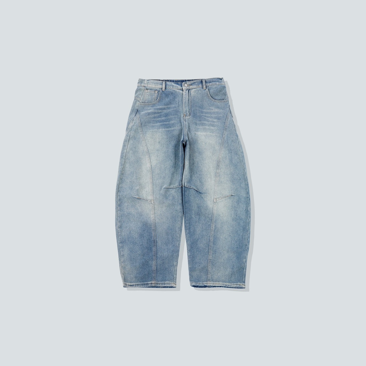 SBG｜微彎刀立體剪裁牛仔褲 藍色