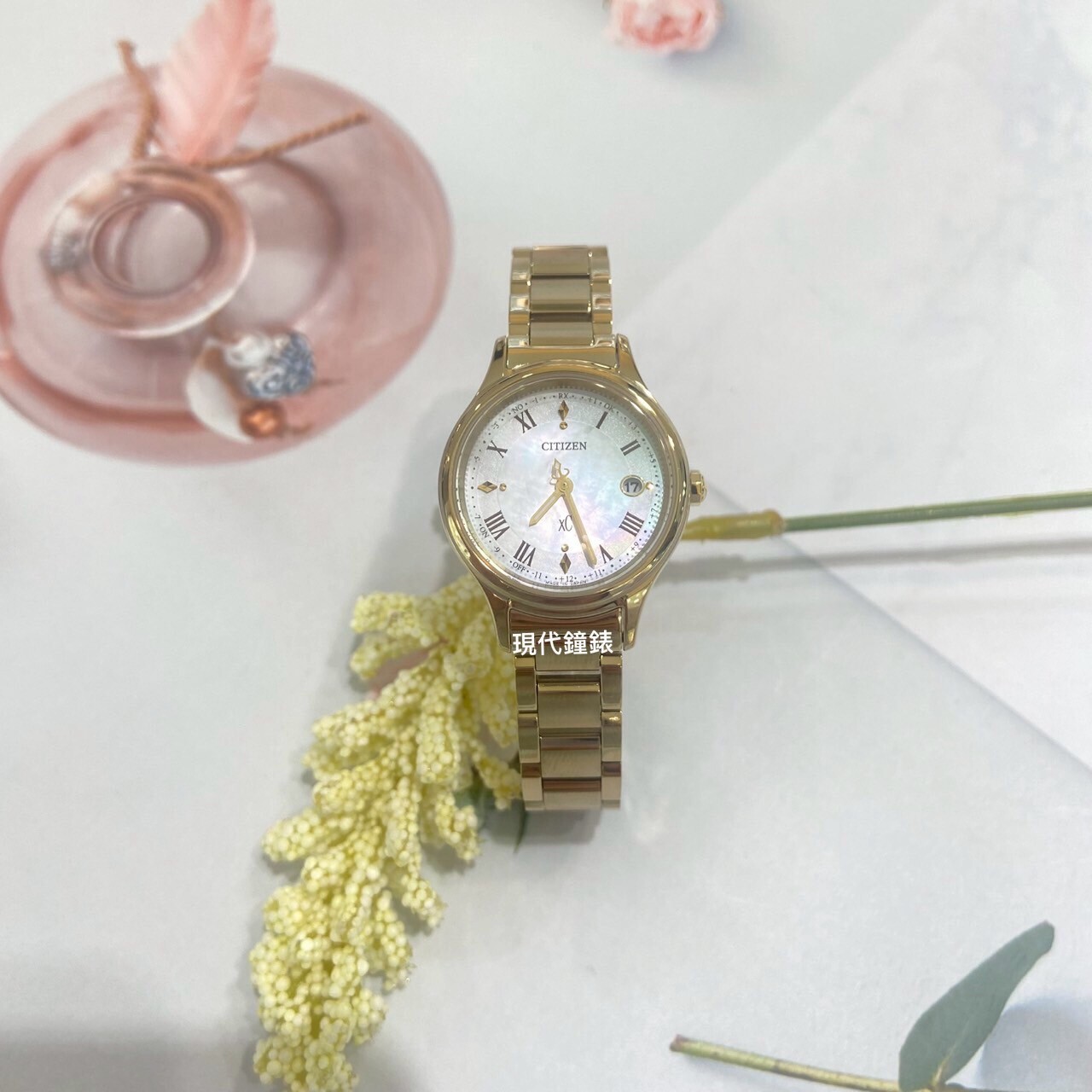 【CITIZEN 星辰】優雅鈦金屬電波女錶ES9492-57D 27mm 現代鐘錶