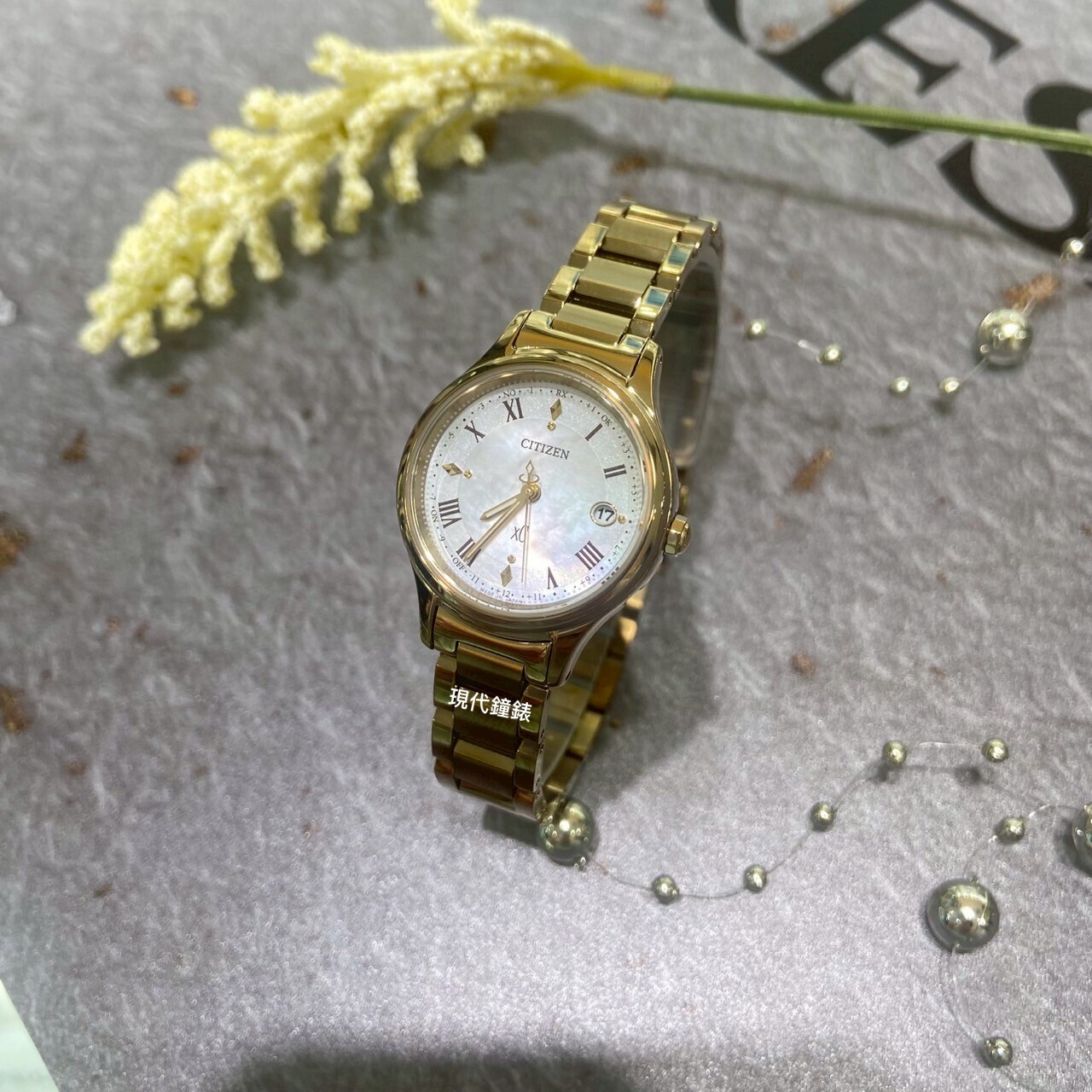 【CITIZEN 星辰】優雅鈦金屬電波女錶ES9492-57D 27mm 現代鐘錶