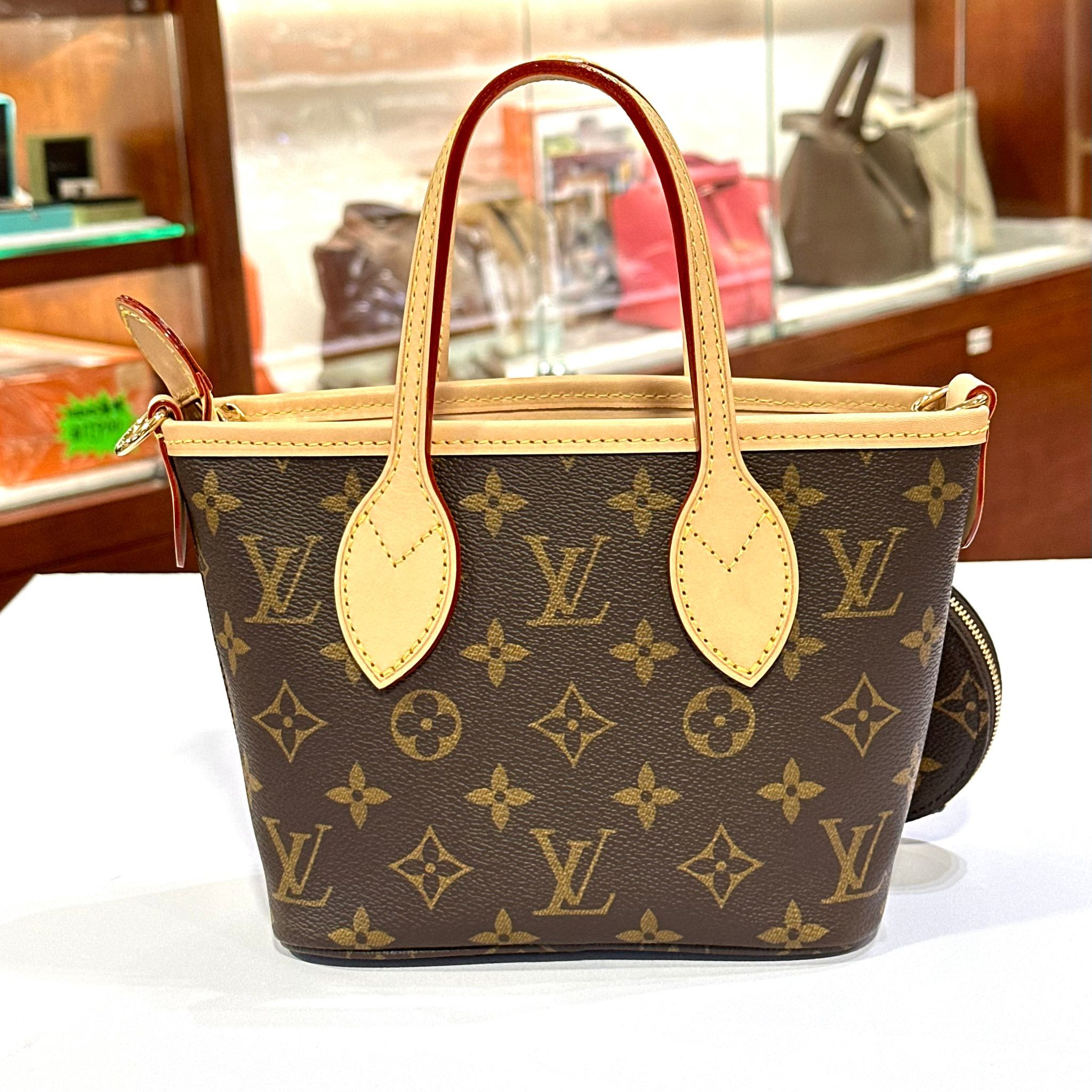 全新LV 斜背/手提包 M46705 Neverfull BB 啡色Monogram #兩年免費保養 #BRAND NEW#香榭站正品