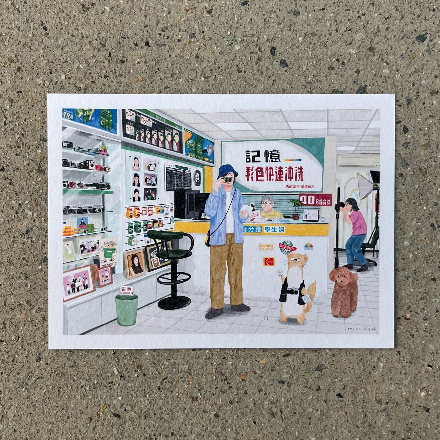 記憶照相館_活所在系列 插畫明信片｜羅寗 Lo Ning