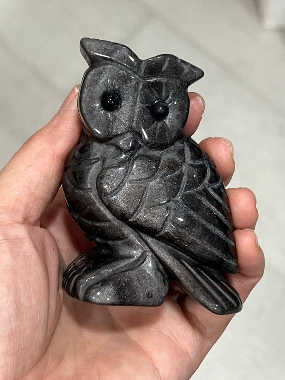 [S] GEMZ & CO HTY SILVER SHEEN OBSIDIAN OWL, V260 (V260)