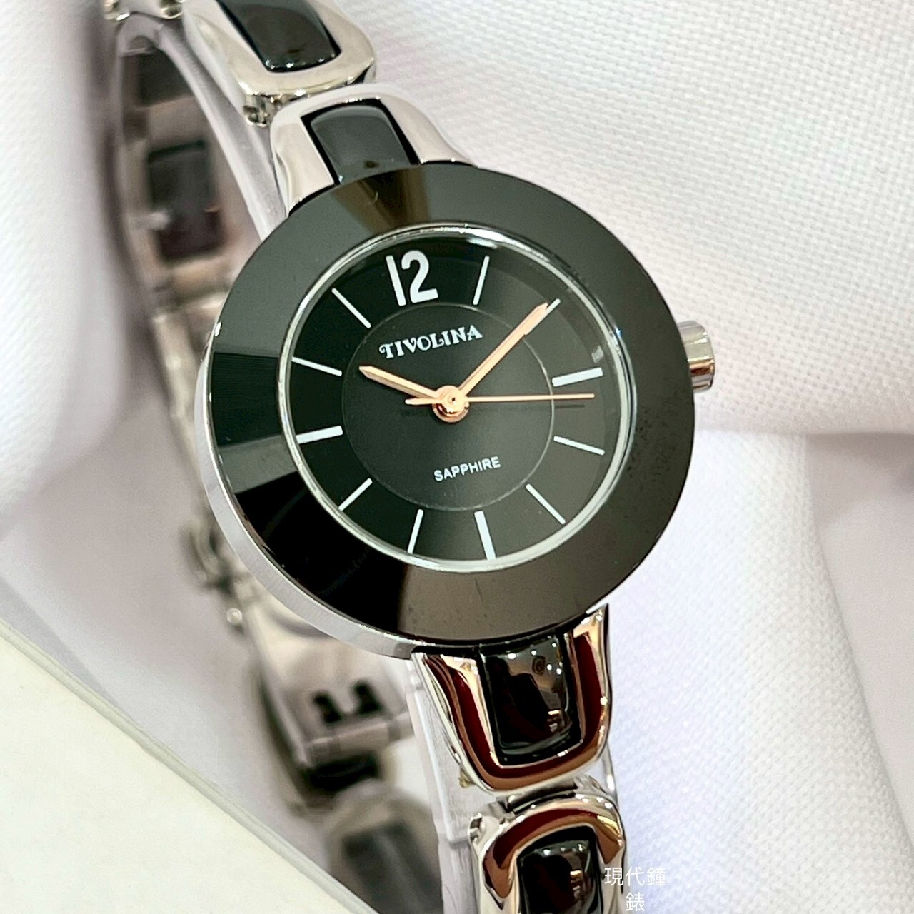 【TIVOLINA 小紅帽】簡約高雅半陶瓷鍊帶腕錶 LAW3720-KS 27mm  現代鐘錶