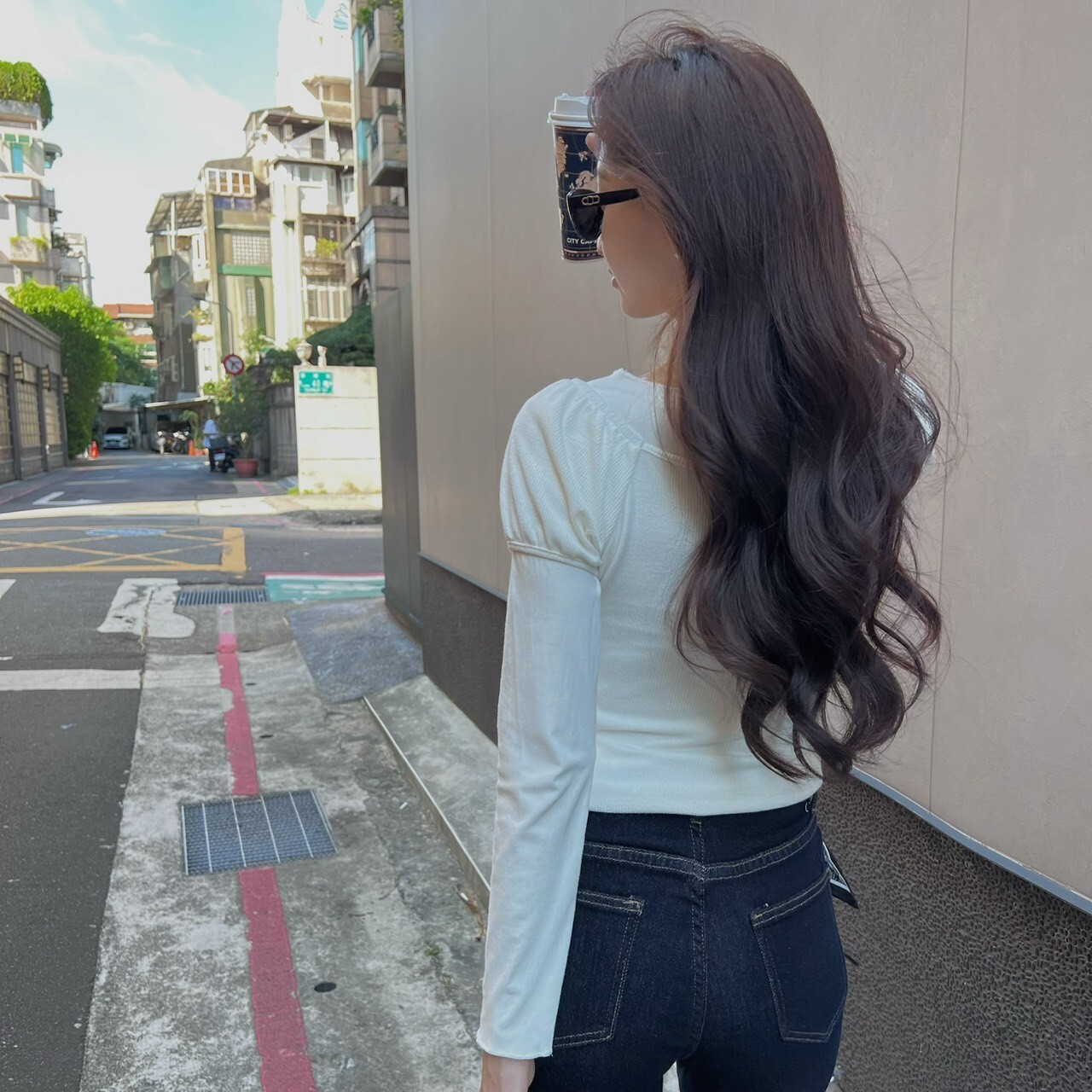 公主袖假兩件棉質上衣/二色