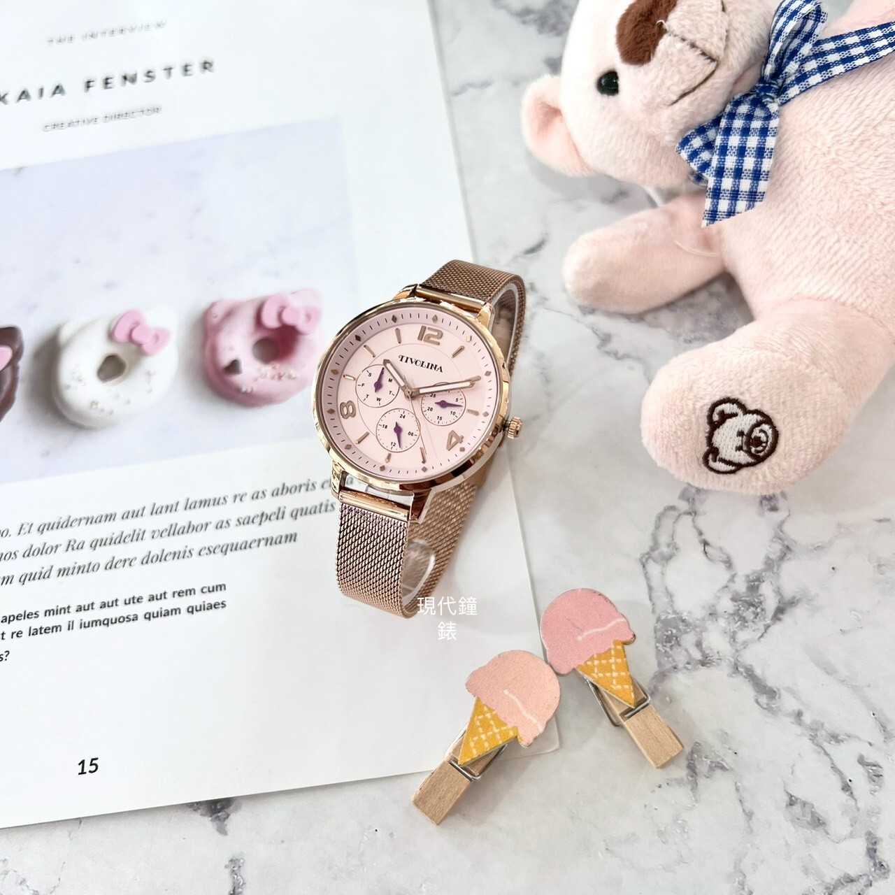 【TIVOLINA 小紅帽】品味氣質三眼女錶 MAG7008-PP 37mm  現代鐘錶
