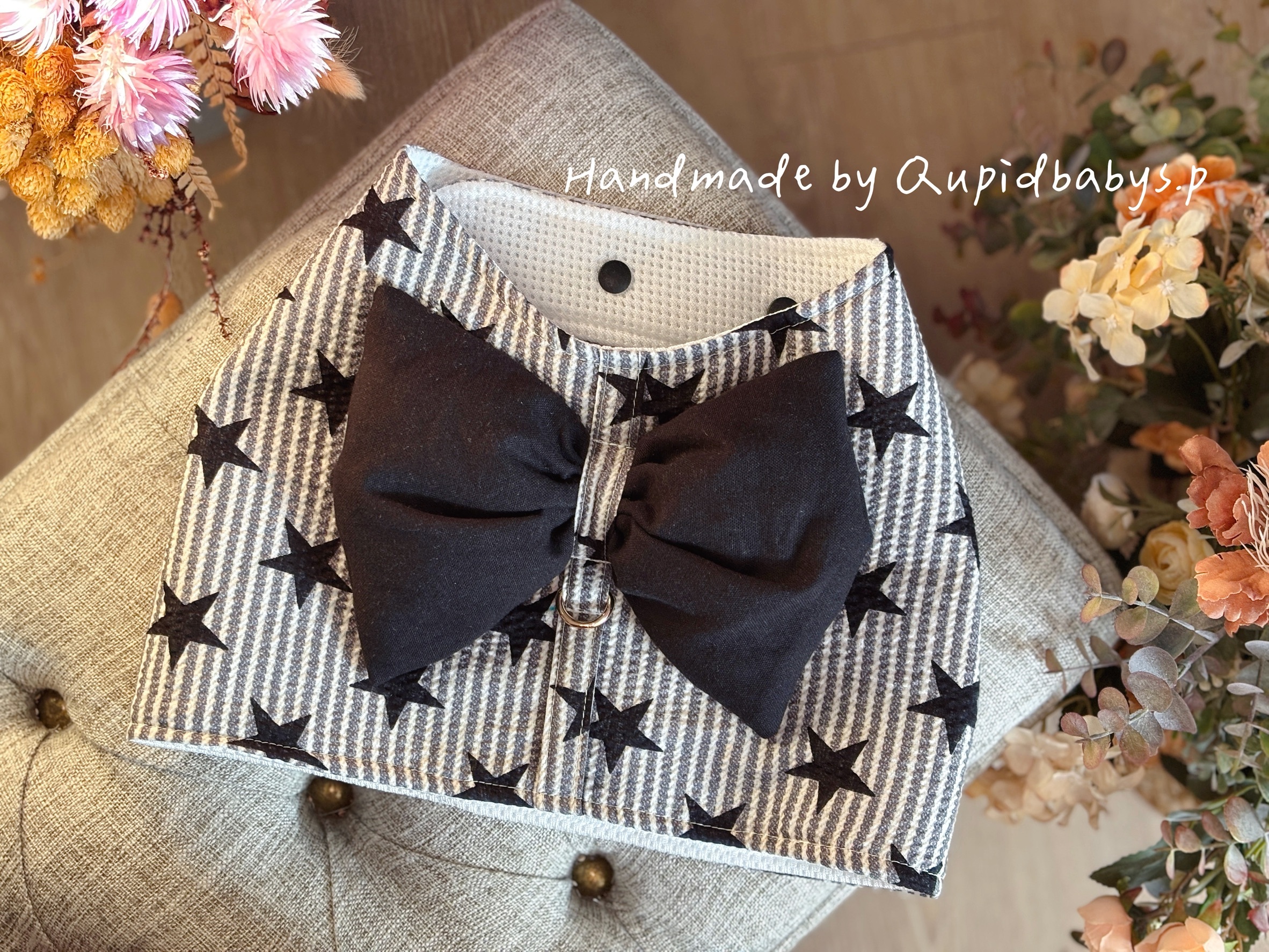 黑條紋星星 男爵胸背衣(4XL)