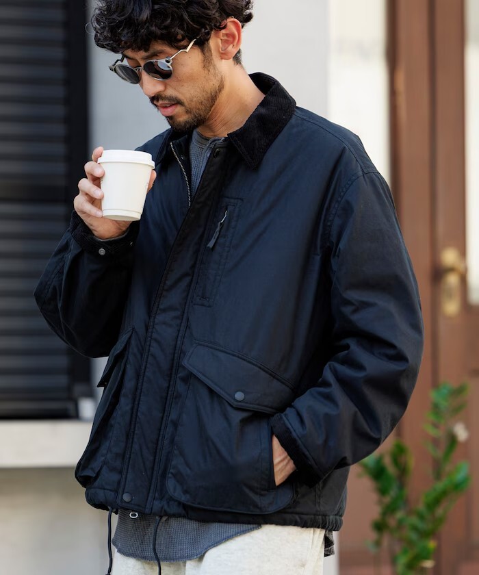 "代購" FREAK'S STORE 翻領燈芯絨 尼龍拉鍊外套