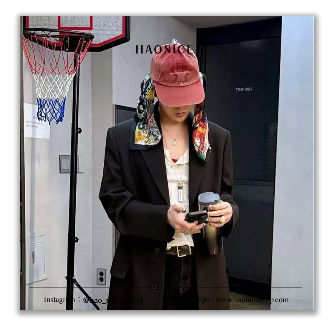 【HAO NICE 】100%韓國正品🇰🇷 PEACEMINUSONE帽子權志龍GD同款反光字母做舊紅色鴨舌帽❤️