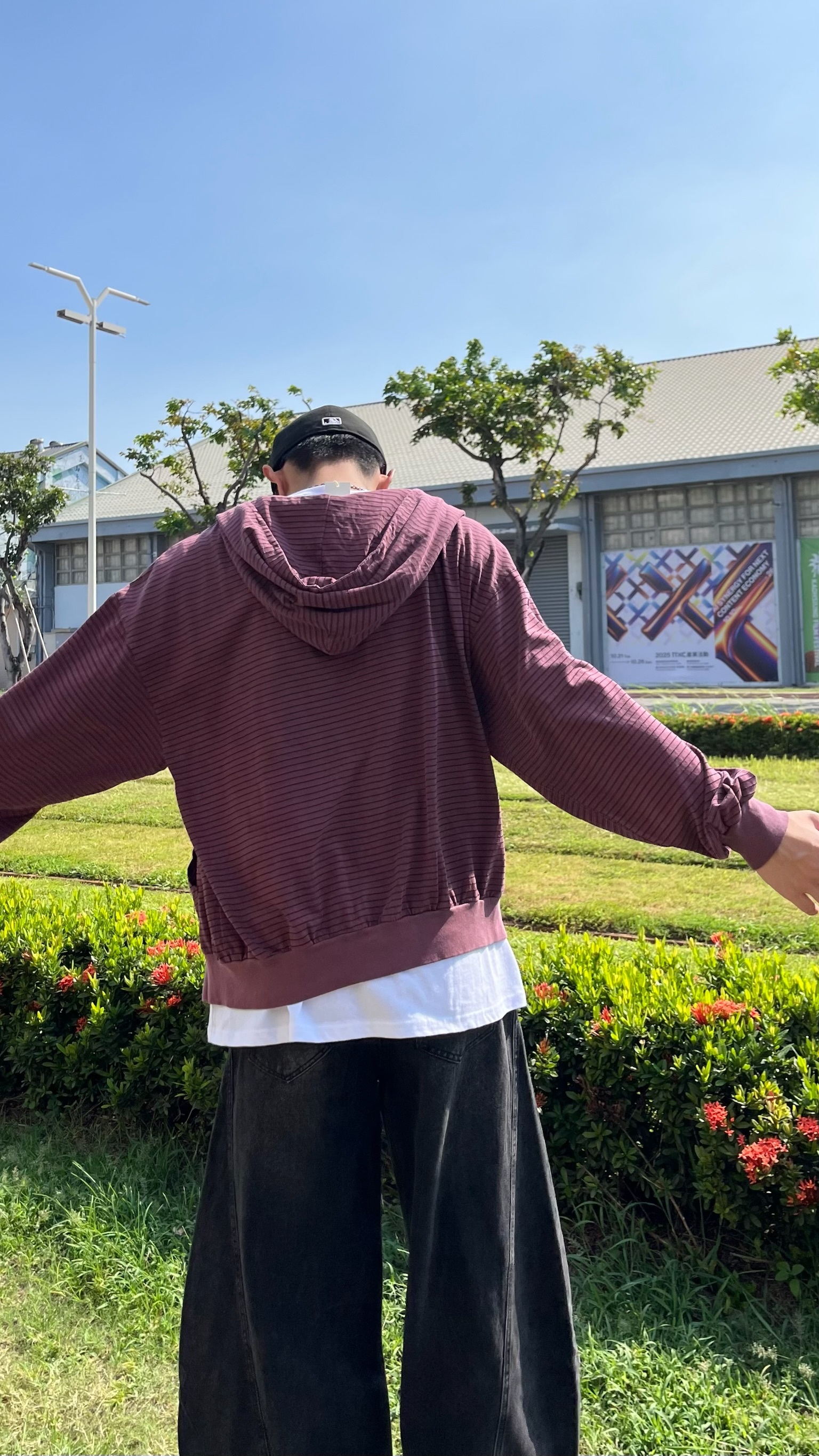 正韓 街頭水洗條紋薄外套 (2colors)