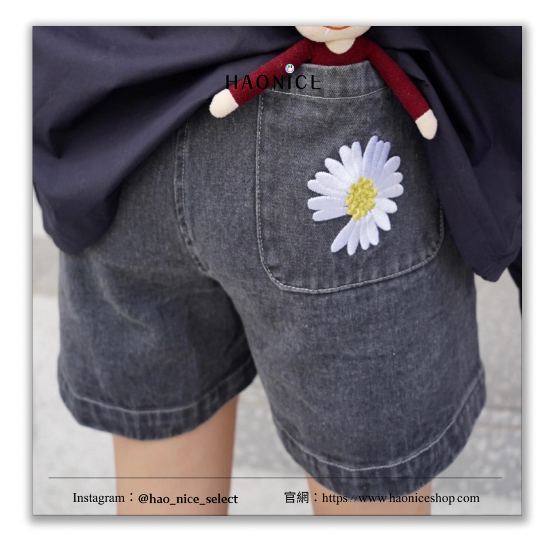 【HAO NICE 】100%韓國正品🇰🇷 PEACEMINUSONE權志龍GD同款做舊牛仔刺繡小雛菊短褲🌼