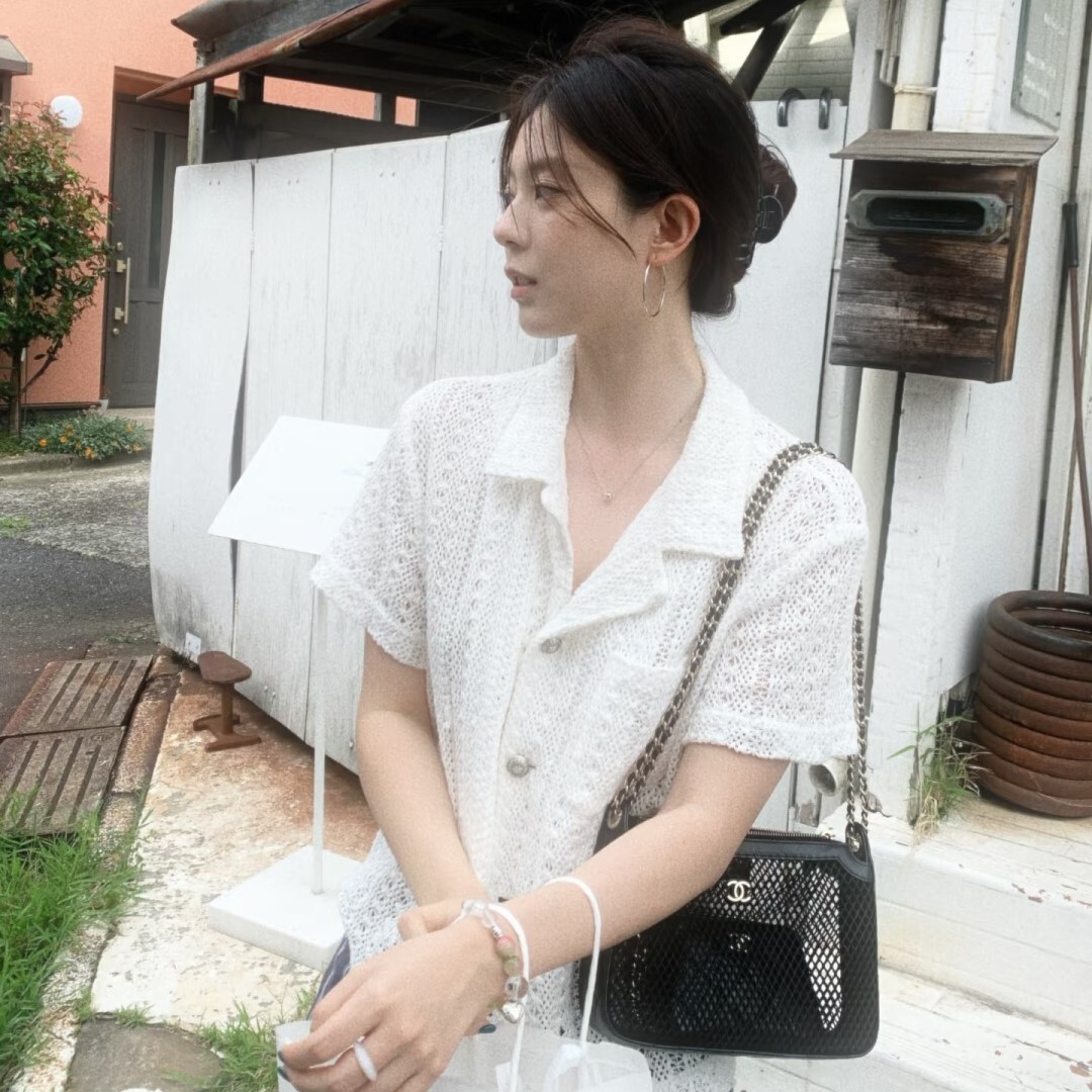 CHANEL VIP贈品 黑色方形透網袋