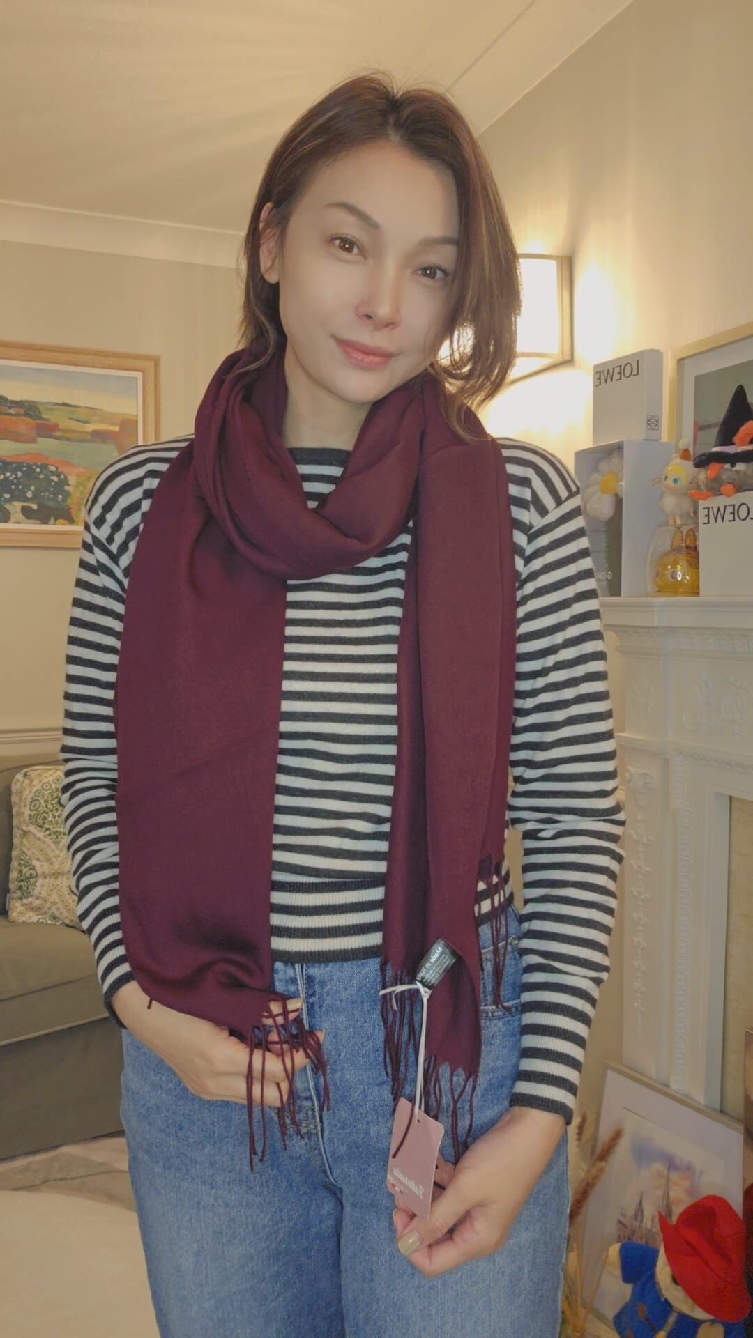 英國代購 (獨立訂單)-FATTORSETA  Fringed Pashmina Scarf Made in italy 🎄香港現貨🎄