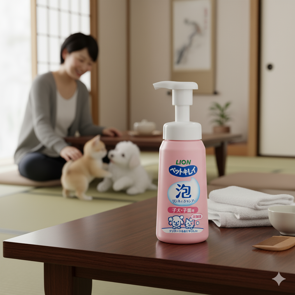 (日本製造) 獅王 Pet Kirei 泡棉沖洗式洗髮精（幼犬和幼貓）230ml