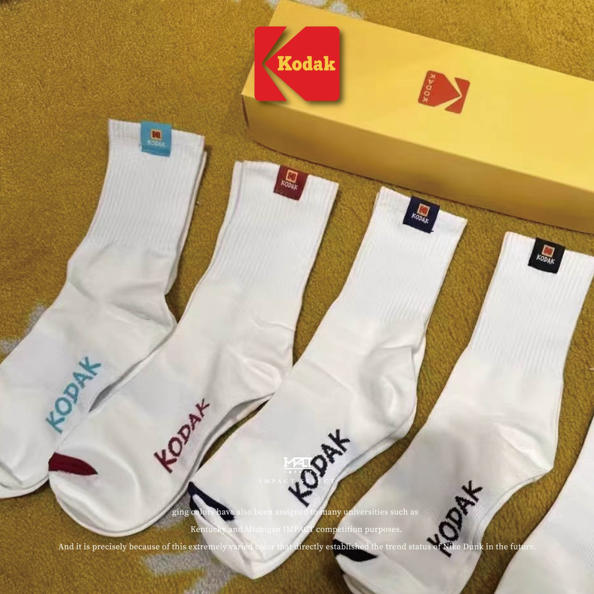 Kodak logo小標 襪子禮盒 五件組