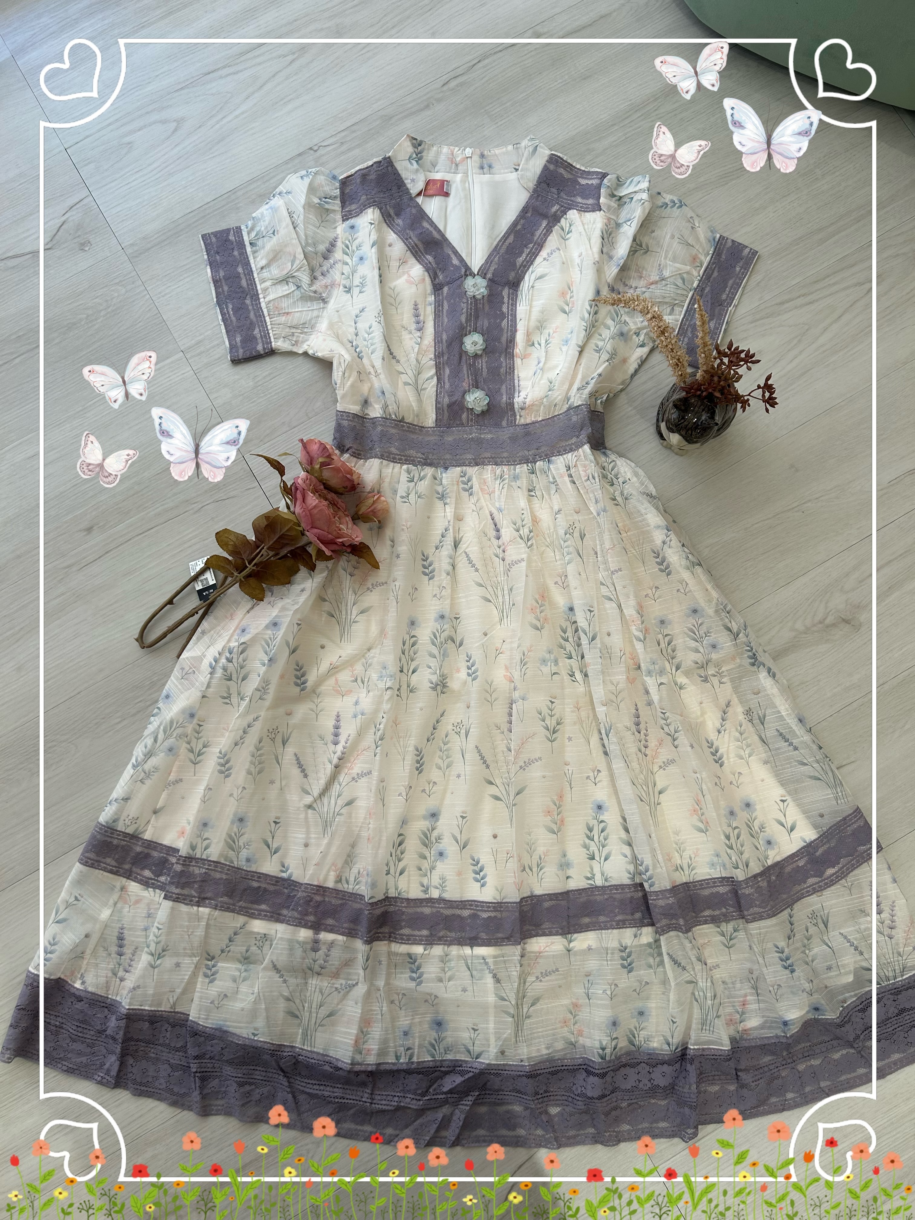 朵塔-韓風家紫色拼接洋