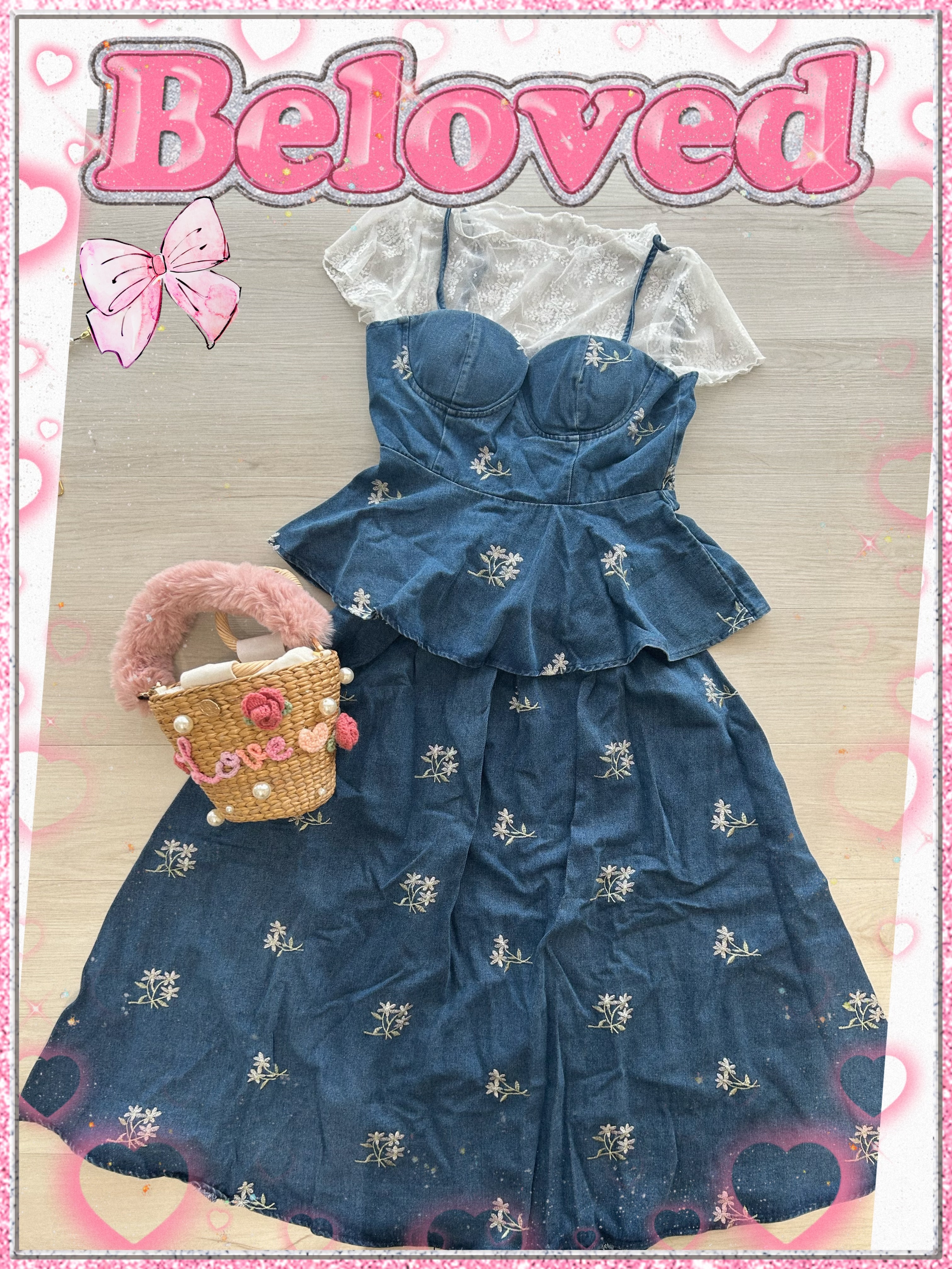 朵塔-Set家牛仔刺繡套裝