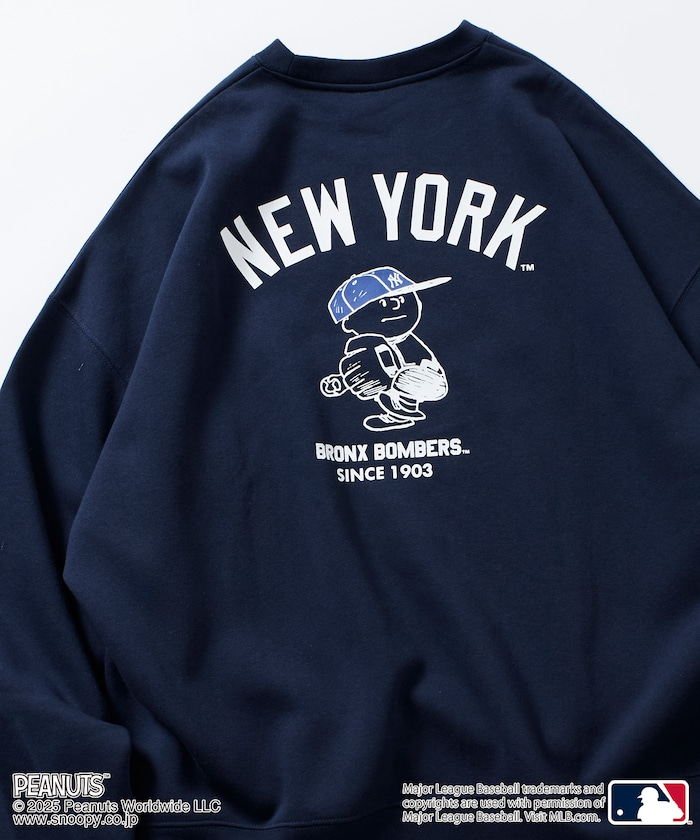 日本 MLB × PEANUTS 別注｜YANKEES 背後印花大學T