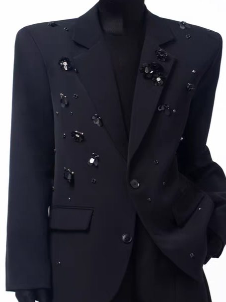 寶石花卉西裝外套