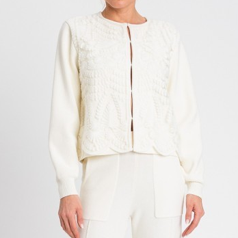 1TS1008-019 TWINSET Cardigan White #252TT3453 (C-BO-E)