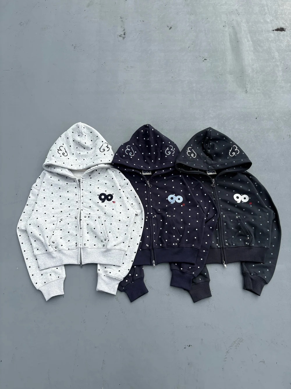 9090 Angel Dot Zip Hoodie
