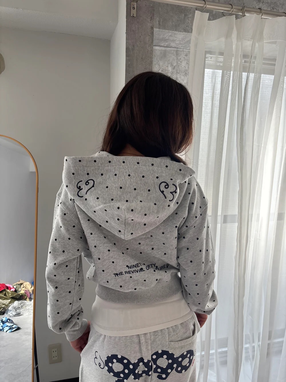 9090 Angel Dot Zip Hoodie