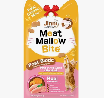 泰國Jinny 雞肉南瓜口味Meat Mallow Bite 貓零食15g