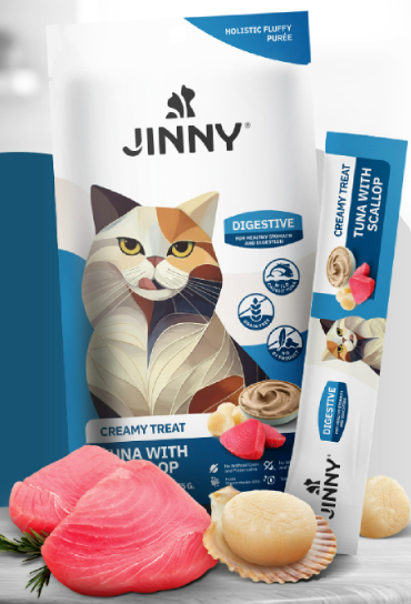泰國JINNY CREAMY TREAT 吞拿魚&扇貝口味肉醬 75g 5支裝)