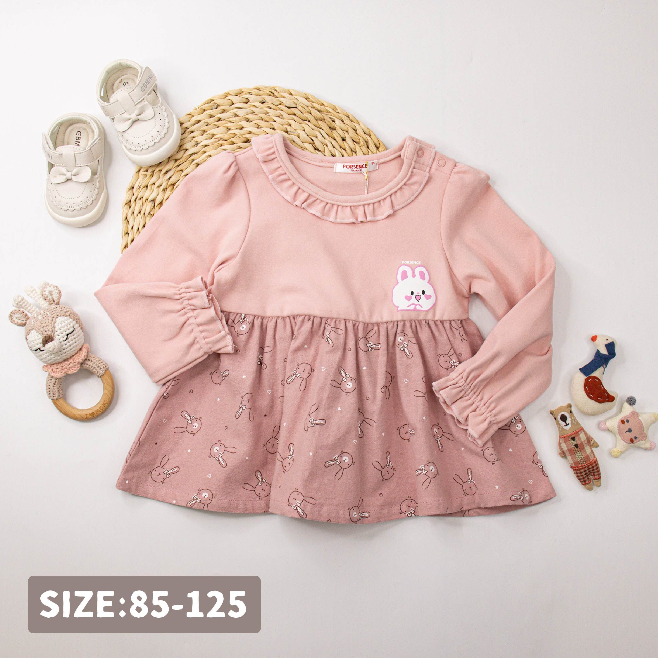 波紳士【22526】童趣兔兔拼接設計荷葉領上衣