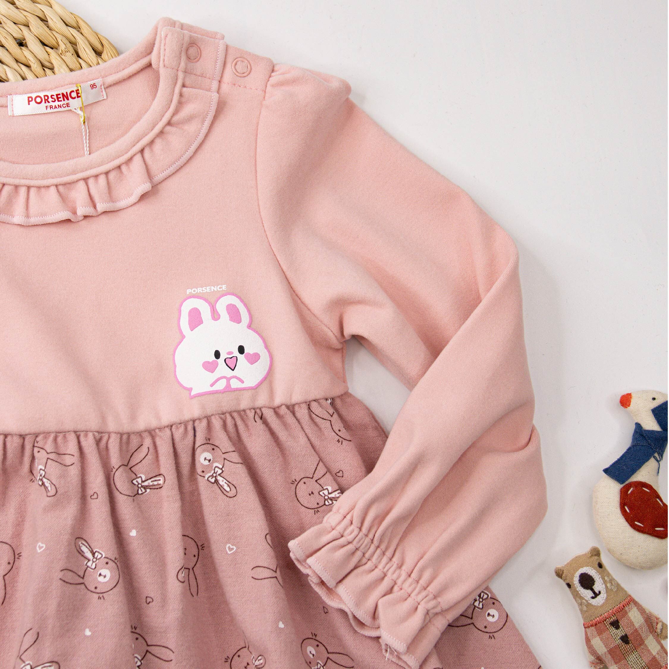 波紳士【22526】童趣兔兔拼接設計荷葉領上衣