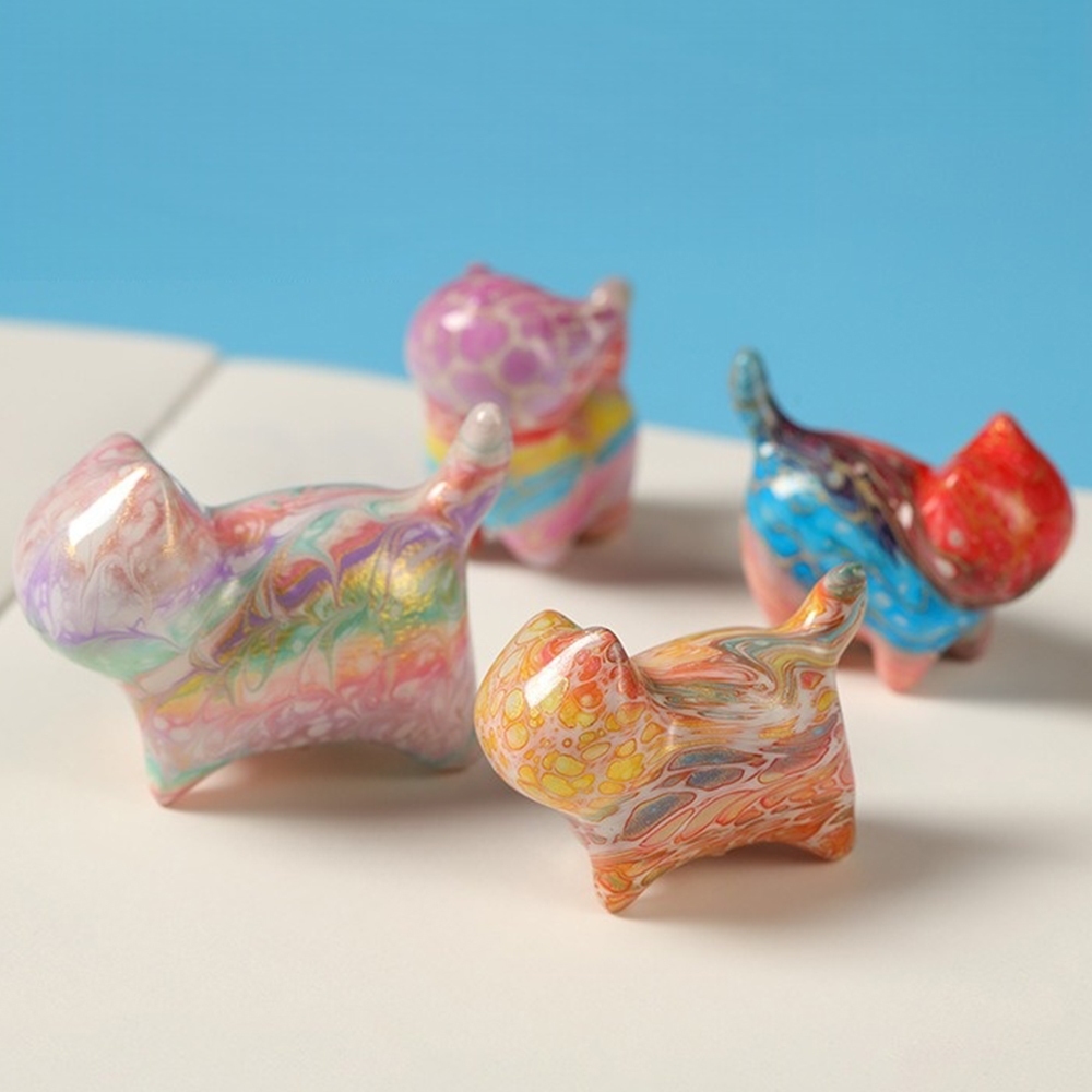 貓咪擺件 漂漆手工擺件 桌面擺飾 裝飾品 家居擺設 盆栽擺飾 大漆工藝飾品 小擺件 272