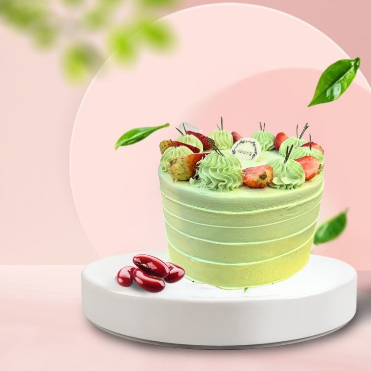 Eggless Nishio Matcha Red Bean Cake