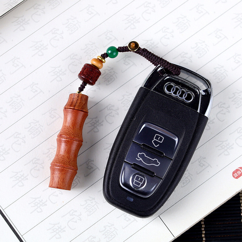 竹節嘎烏盒 天然紅貴寶 鑰匙扣 手機鏈 手機掛件 鑰匙吊飾 木質佛盒 手工飾品 掛墜 吊墜 100