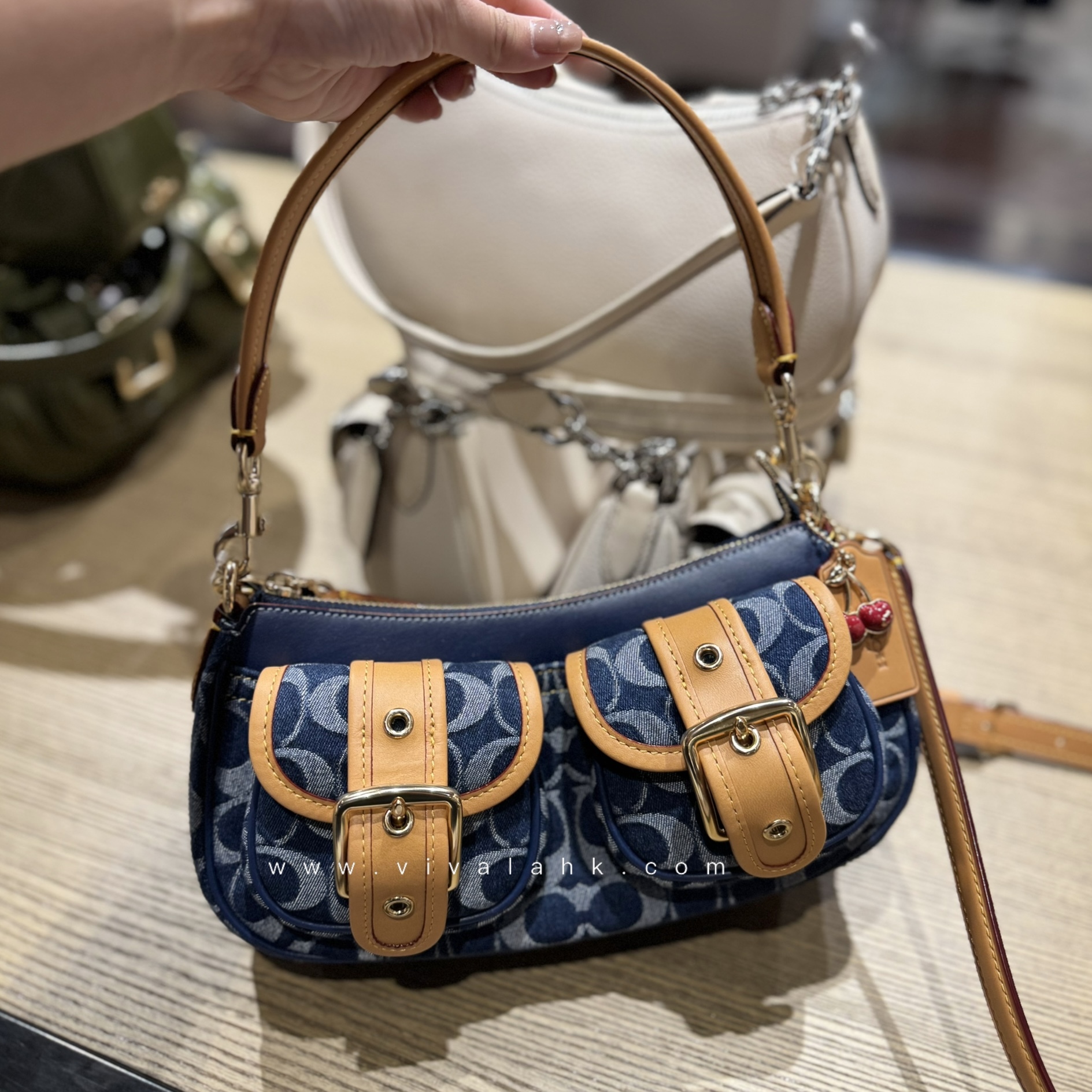 Coach - Ashton 單肩+斜孭多用袋 (牛仔布C字暗花) (CY700)