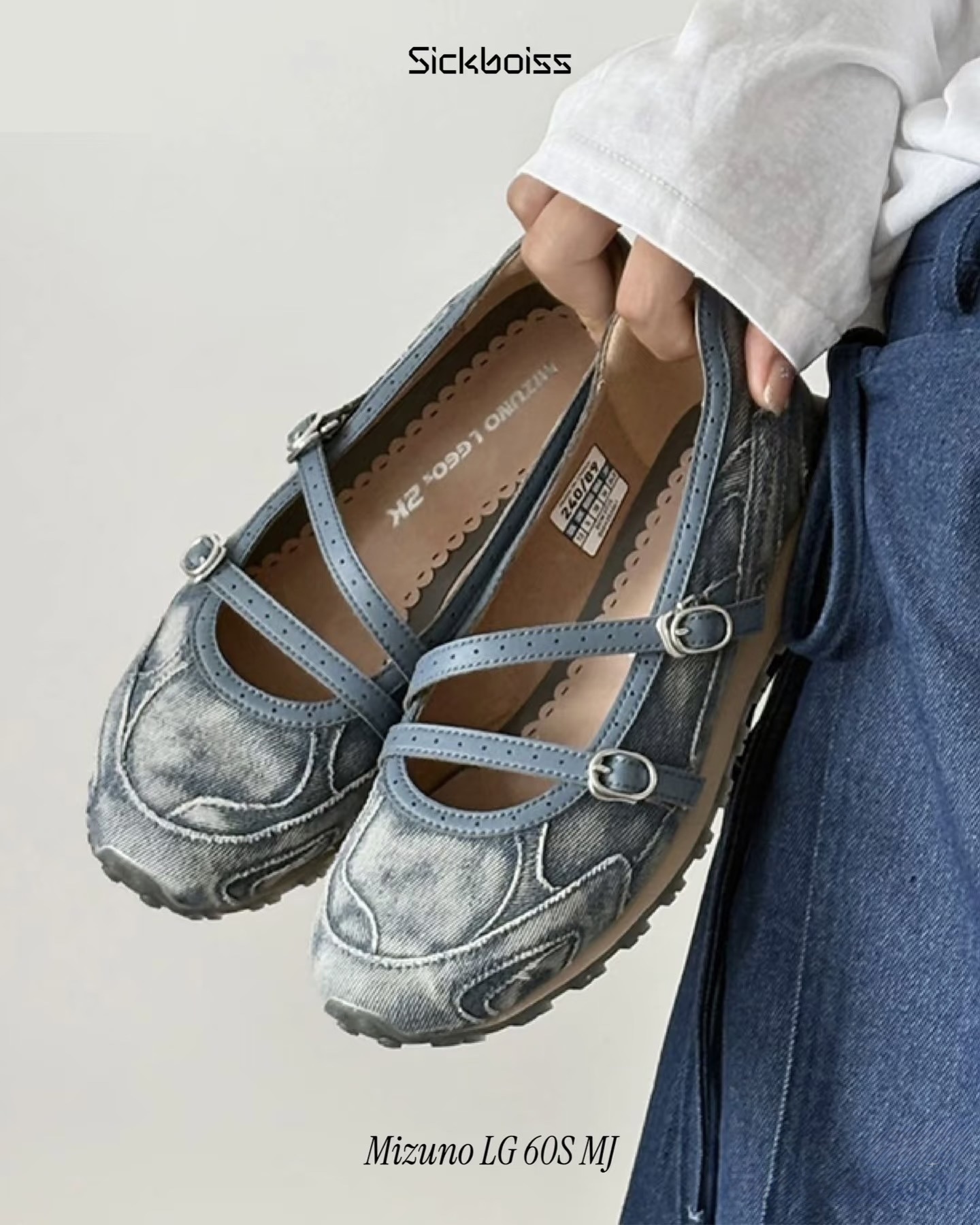 Mizuno 美津濃 LG 60S 2K V2K 復古 銀色 仿舊牛仔藍色 瑪莉珍鞋 芭蕾舞鞋 薄底 女鞋 兩色