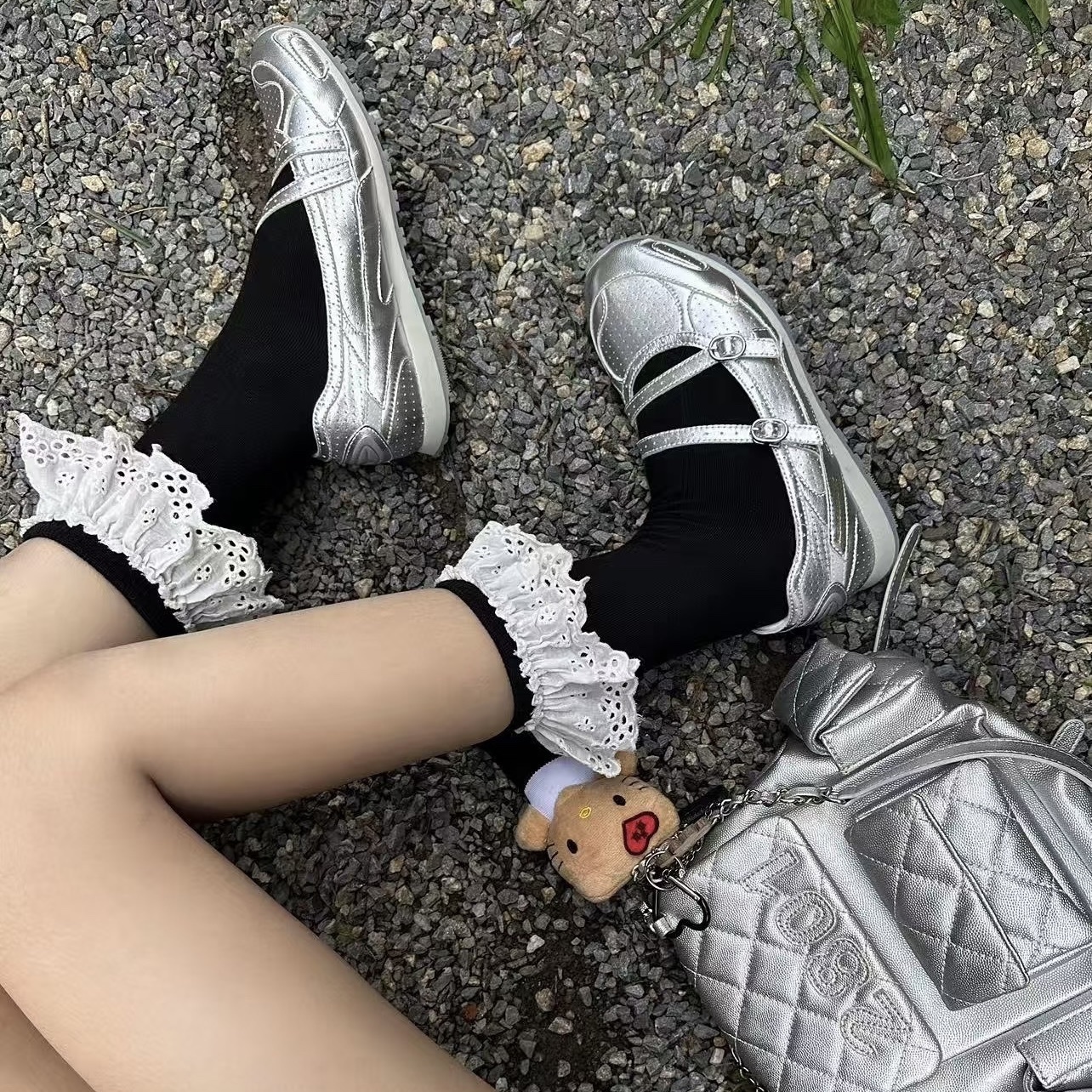 Mizuno 美津濃 LG 60S 2K V2K 復古 銀色 仿舊牛仔藍色 瑪莉珍鞋 芭蕾舞鞋 薄底 女鞋 兩色