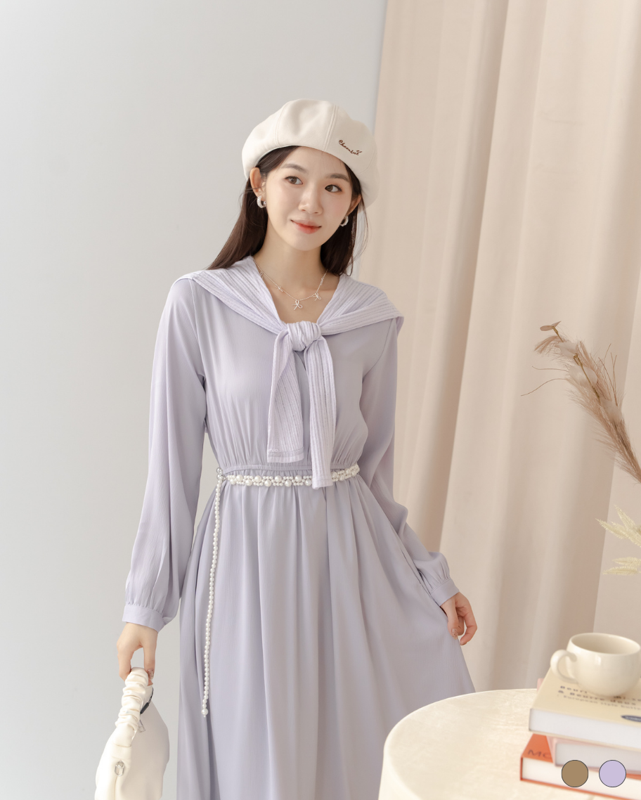 甜美披肩長洋裝