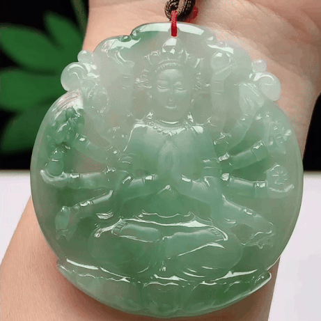 924343 翡翠冰種飄花千手觀音