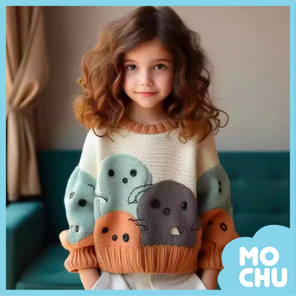 可愛章魚針織長袖上衣