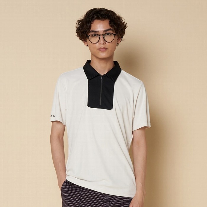 男士-褶紋設計短袖Polo衫