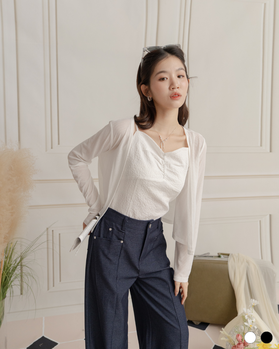 氣質抓皺兩件式上衣
