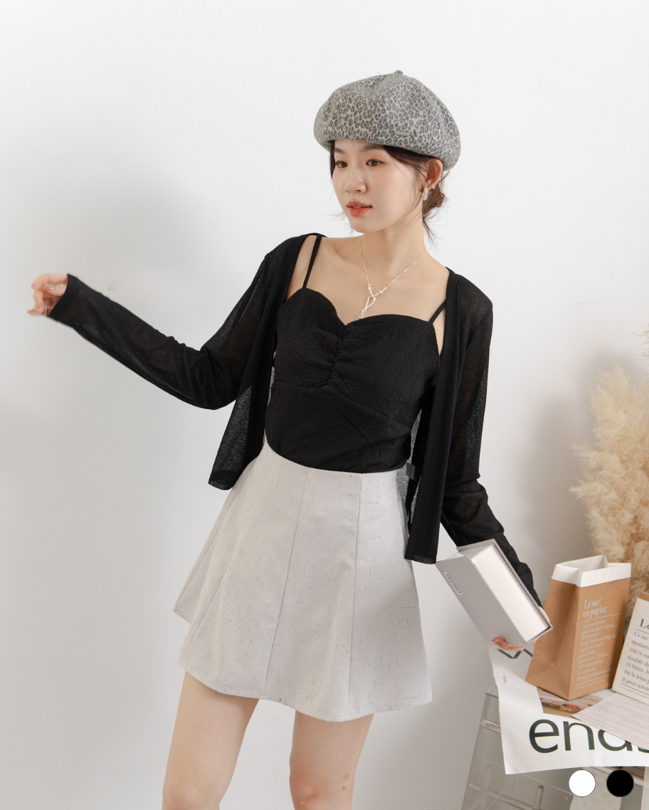 氣質抓皺兩件式上衣