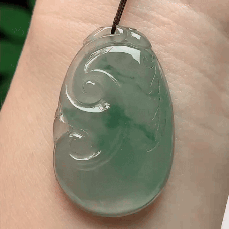 924346 翡翠冰種飄花如意