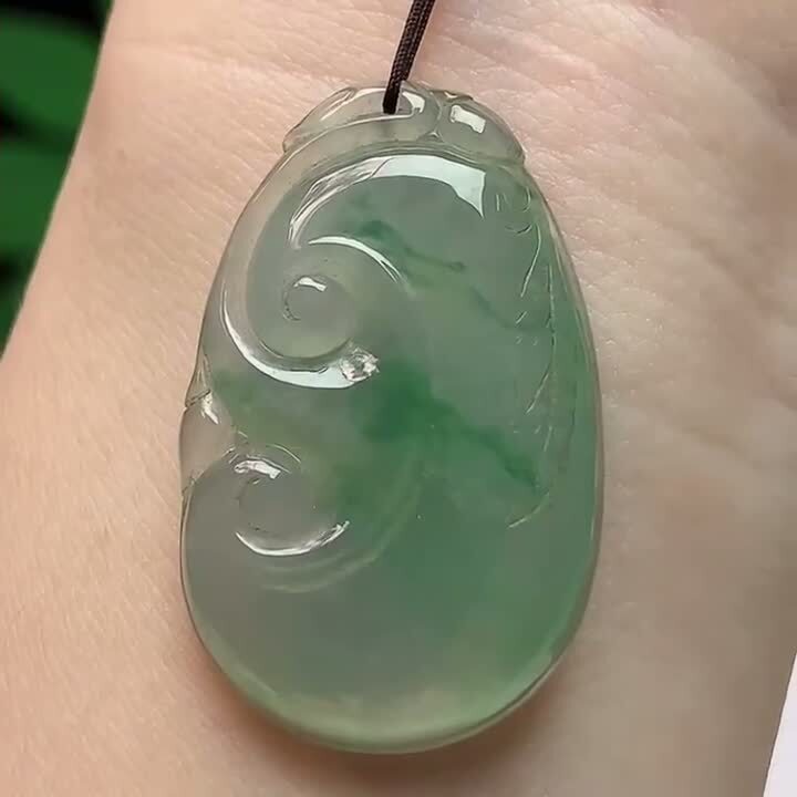 翡翠冰種飄花如意,天然翡翠A玉, 緬甸玉, Jade, Jadeite