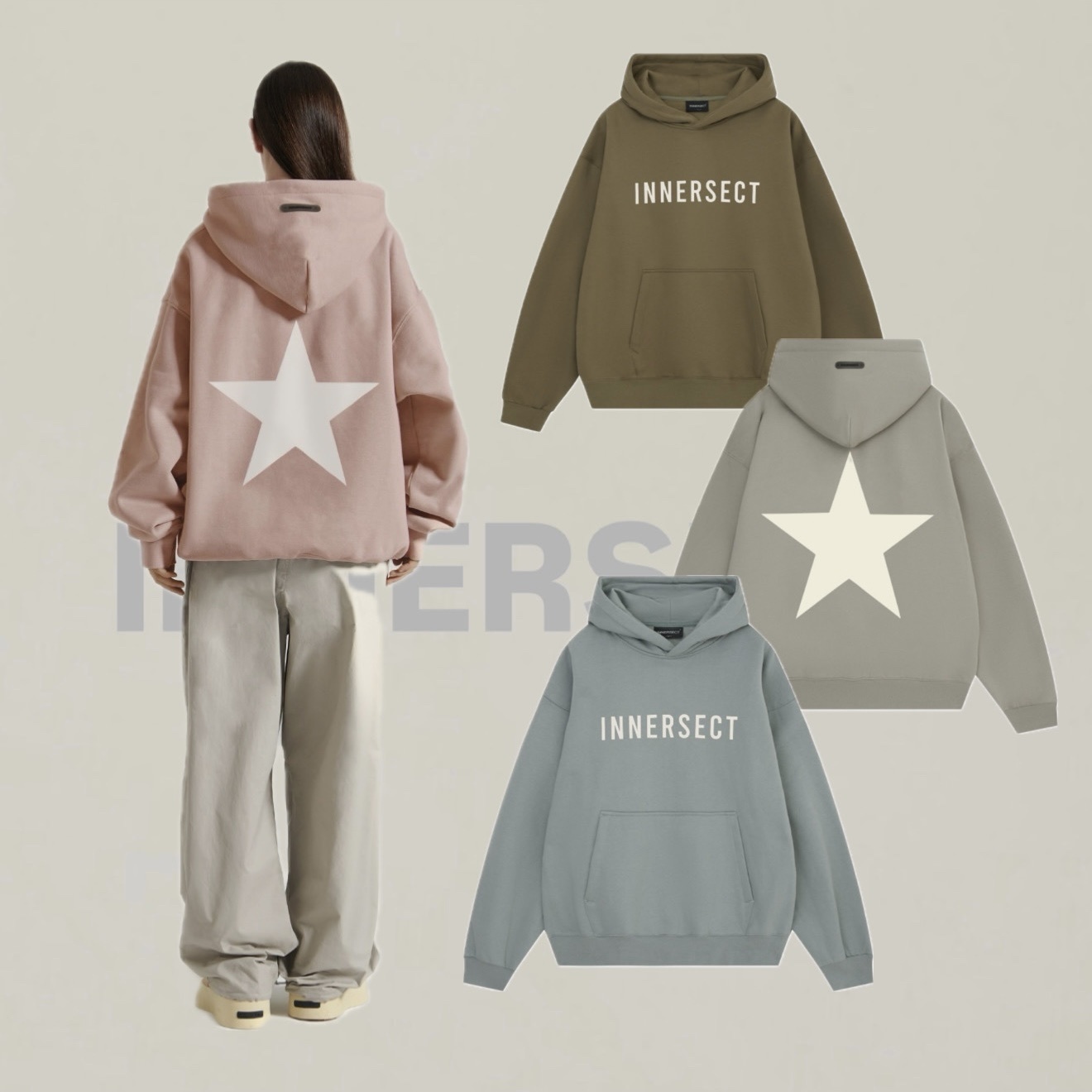 陳冠希 Clot INNERSECT 三生萬物 FOG ESSENTIAL 大星星 連帽上衣 帽TEE 帽踢 INN25FWTHD617