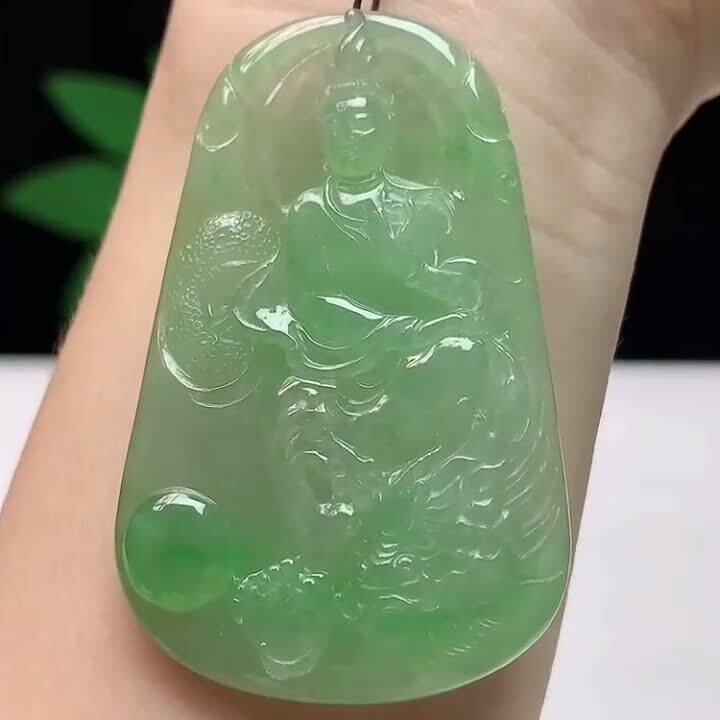 924355 翡翠飄綠御龍觀音