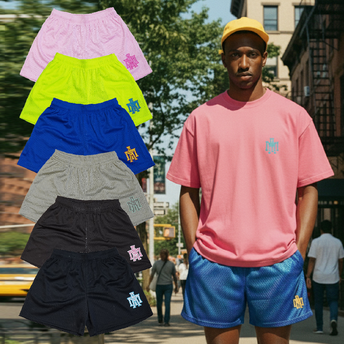 MTA CLASSIC MESH SHORTS 黑 藍 咖啡粉 螢光黃 灰 粉 透氣 運動 網眼 經典款 單層 網布 短褲【MT25P001】