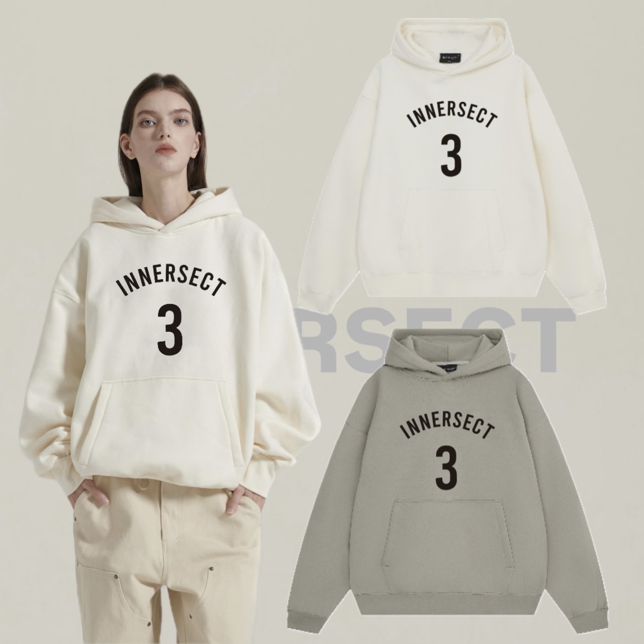陳冠希 Clot INNERSECT 三生萬物 FOG ESSENTIAL 胸口拱型logo 數字3 連帽上衣 帽TEE 帽踢 INN25FWTHD622