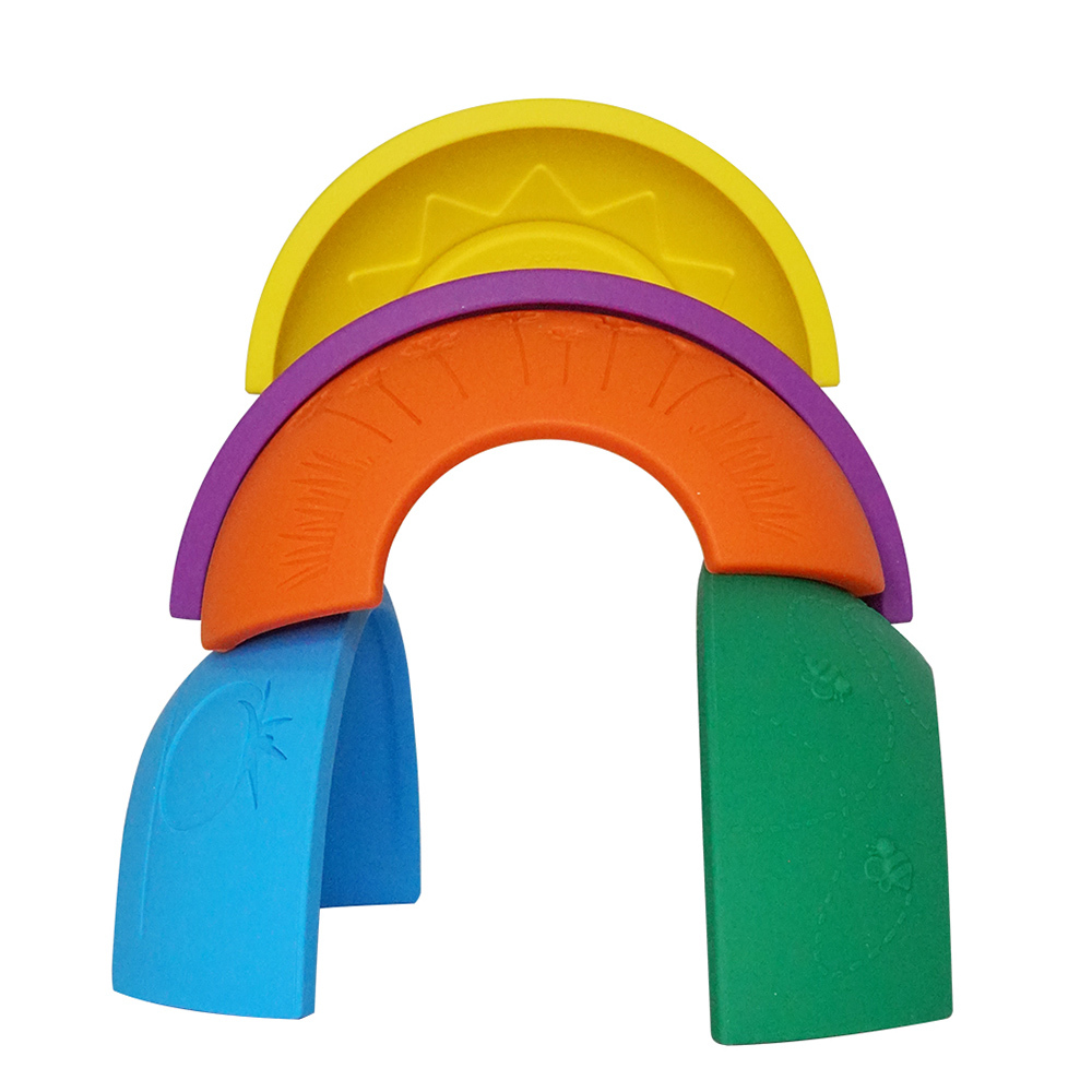 矽膠彩虹感統疊疊樂