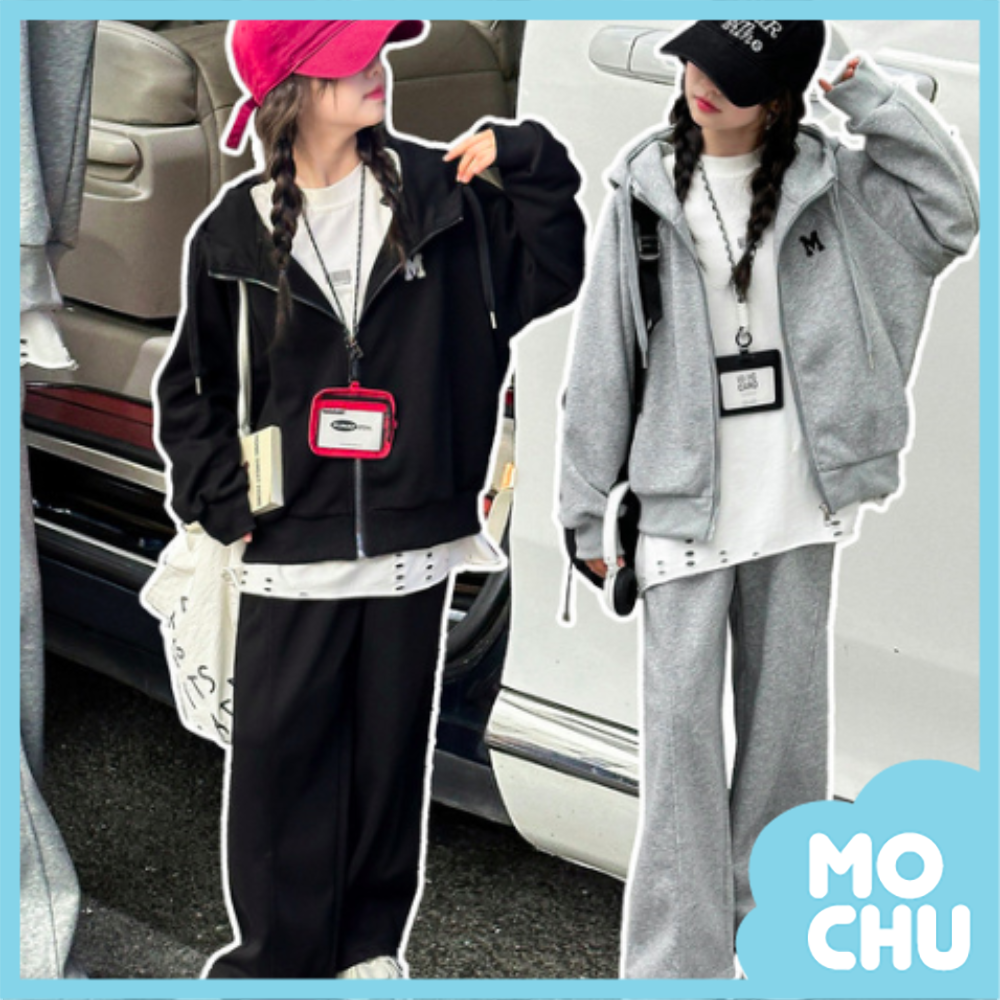 Ｍ字休閒外套運動套裝(二色)